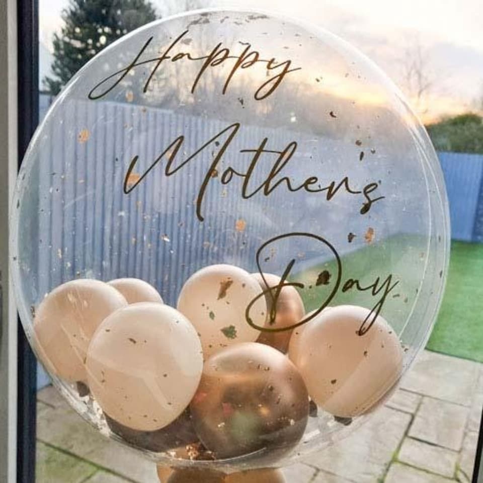 image 1 of 'Gold Dust' Stuffed Mother's Day Bubble Balloon