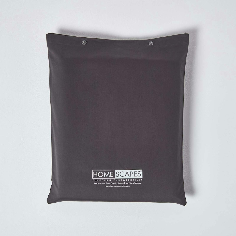 image 1 of Homescapes Dark Charcoal Grey Egyptian Cotton Duvet Cover with One Pillowcase 1000 TC, Single | Grey | Single