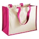 image 1 of Westford Mill Classic Jute Printable Shopper Bag - Fuchsia - One Size
