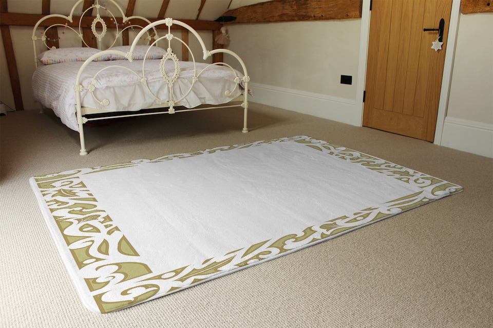 image 1 of Egyptian Hieroglyphs Golden Border Rug | Multi