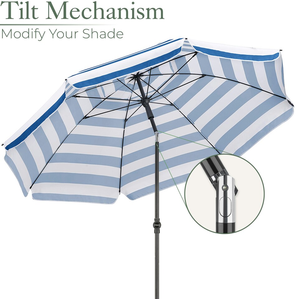 image 1 of Striped Beach Parasol