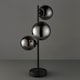 image 3 of Cole - Black with Smoke Glass Globes 3 Light Table Lamp