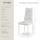 image 6 of Dining Chair Set - high backrest, slim steel legs & rhinestone highlights | White | white | 4