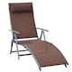 image 1 of Outsunny Sun Lounger Recliner w/ Pillow Foldable 7 Levels Texteline Brown