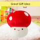 image 8 of Red Mushroom Mochi Soft Toy Cute Plushie Huggable Cuddly Plush 20cm Red