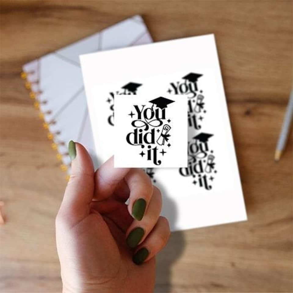 image 1 of Graduation You Did It Square Stickers 95mm - Sheet of 4