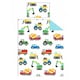 image 1 of PriceRightHome Childrens/Kids Trucks & Transport Duvet Cover Set - White/Blue/Red - Double White | Double