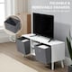 image 4 of HOMCOM Modern TV Cabinet Stand w/ Shelves & Drawers, Bedroom White & Grey