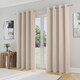 image 2 of Enhanced Living Nightfall Plain Supersoft Natural Thermal Blockout Eyelet Curtains (PAIR) - 66 x 90 inch (168 x 229cm)