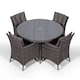 image 3 of Savannah Round 4 Seater Rattan Patio Dining Set | Grey | Grey