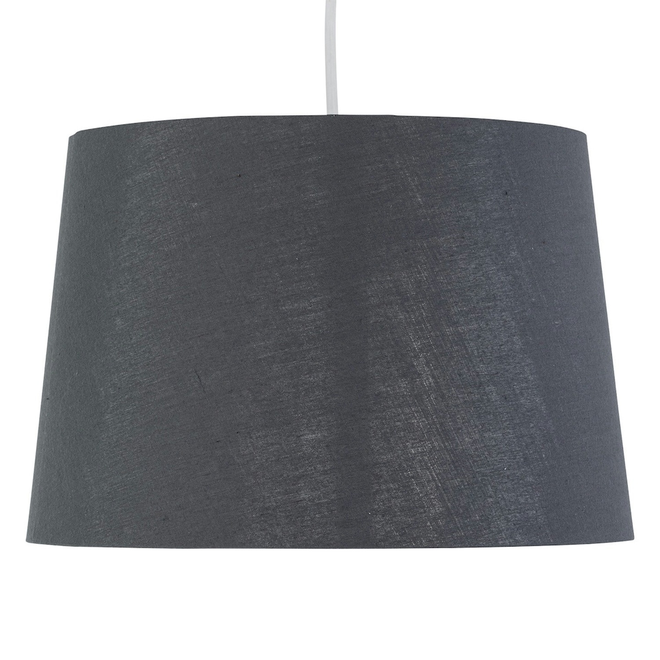 image 1 of First Choice Lighting Set of 2 Zoey Grey with Silver Inner Easy Fit Pendant or Lamp Shades Grey | Chrome