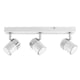 image 1 of ValueLights 3 Way Gloss White and Polished Chrome Straight Bar Ceiling Spotlight - with 3 x 5W Cool White GU10 LED Bulbs | White