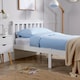 image 3 of Single Pine Solid Wood Bed 3ft White Low End Slatted Base Furniture Headboard
