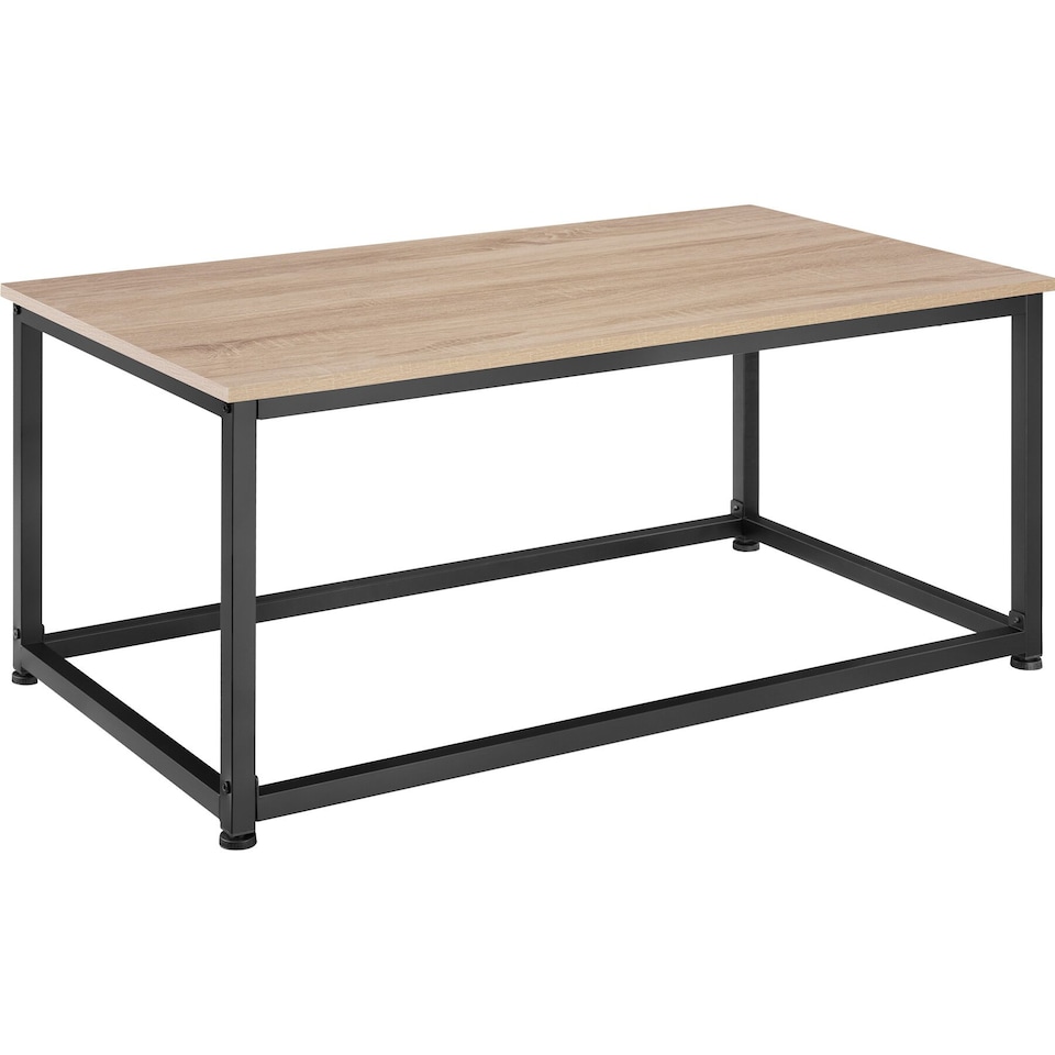 image 1 of Coffee Table Lynch - rectangular with height-adjustable plastic feet | Brown | industrial wood light, oak Sonoma | 100 x 55 x 45,50 cm | 1