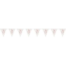 Rose Gold Glitz Age 21 Holographic Foil Pennant Bunting 274cm