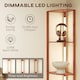 image 5 of HOMCOM Corner Floor Lamp with Dimmable Warm White LED Light, for Living Room Brown