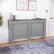 image 1 of Vida Designs Milton Radiator Cover Painted MDF Slatted Cabinet, Grey, 152cm