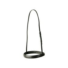 Kincade Classic Leather Plain Horse Cavesson Noseband - Black - Cob