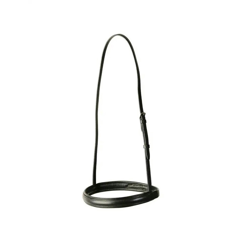 image 1 of Kincade Classic Leather Plain Horse Cavesson Noseband - Black - Cob