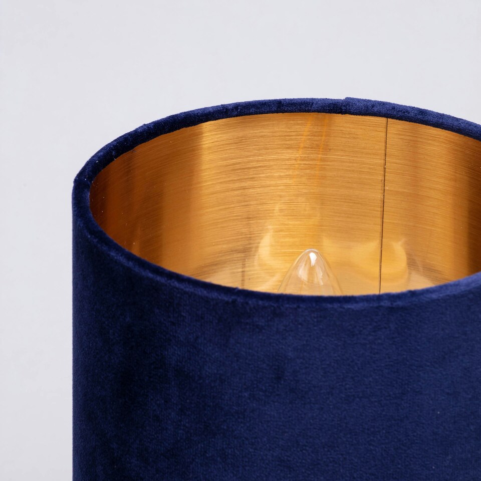 image 1 of BHS Velvet Table Lamp, Navy