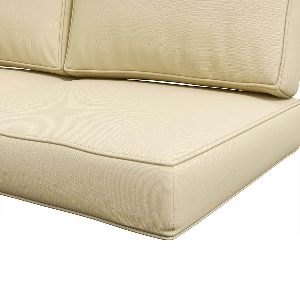image 1 of Outsunny 2 Seater Outdoor Seat Cushions, Water Repellent Seat Pads with Backrest