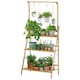 image 1 of Neo 3‑Tier Foldable Indoor & Outdoor Bamboo Plant Stand with Hanging Hook