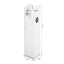 Living and Home Wooden Bathroom Cabinet for Toilet Rolls - White 20 W x 18 D x 78 Hcm
