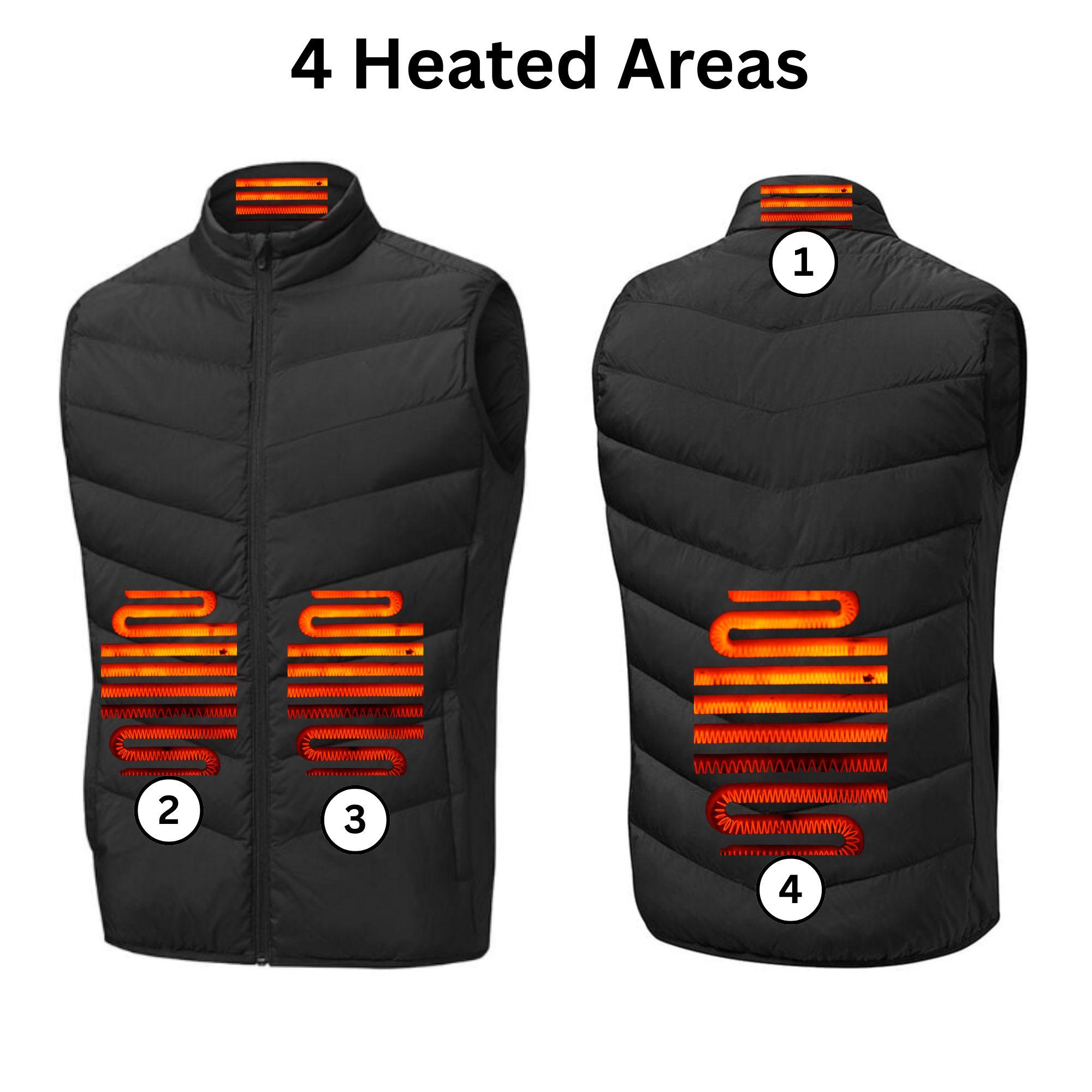 Menâs Electric Heated Vest Winter Thermal Gilet Bodywarmer With Multiple Heating Zones For Power Bank