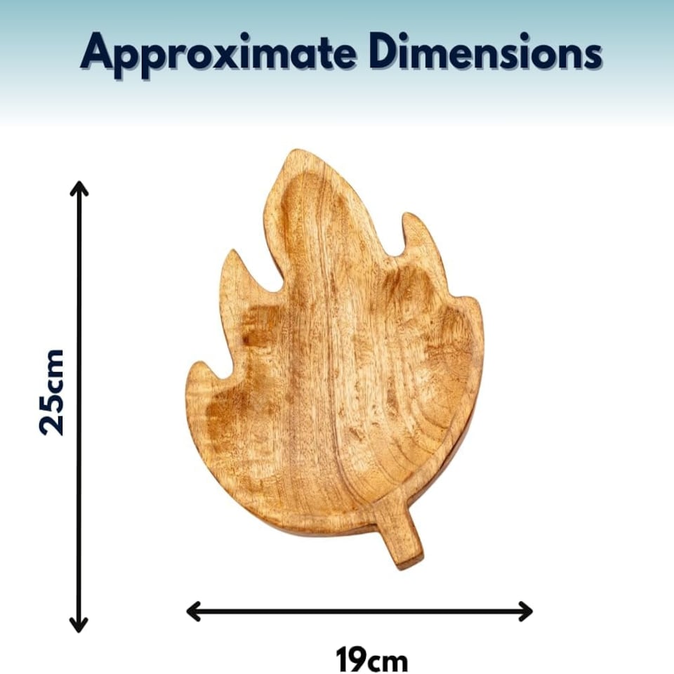 image 1 of Marco Paul25cm Wooden Maple Leaf Decorative Bowl Autumn Centrepiece Brown