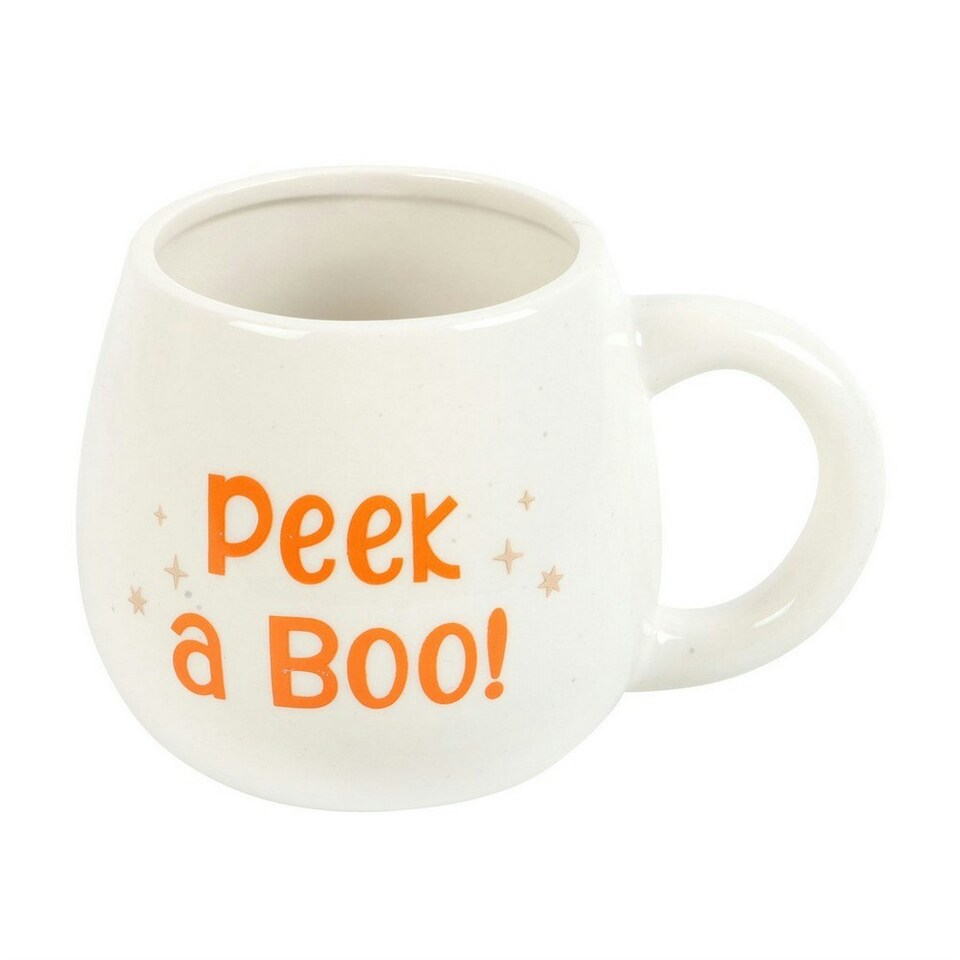 image 1 of Something Different Peek A Boo! Rounded Peakaboo Mug - White/Orange - One Size