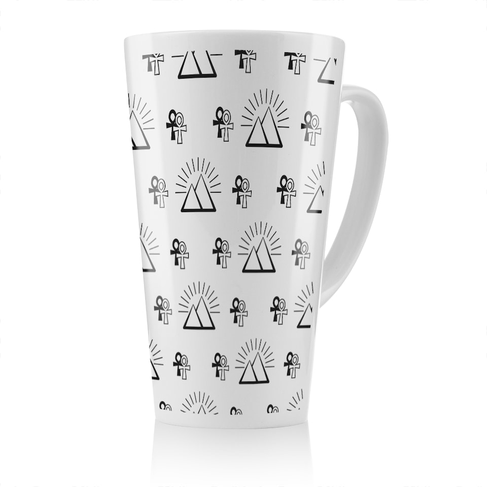 image 1 of Egyptian Pyramid And Ankh Latte Mug