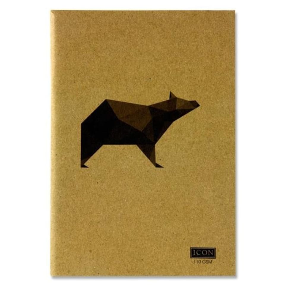 image 1 of A5 80 Pages 110gsm Animalia Design Kraft Sketch Book by Icon Art