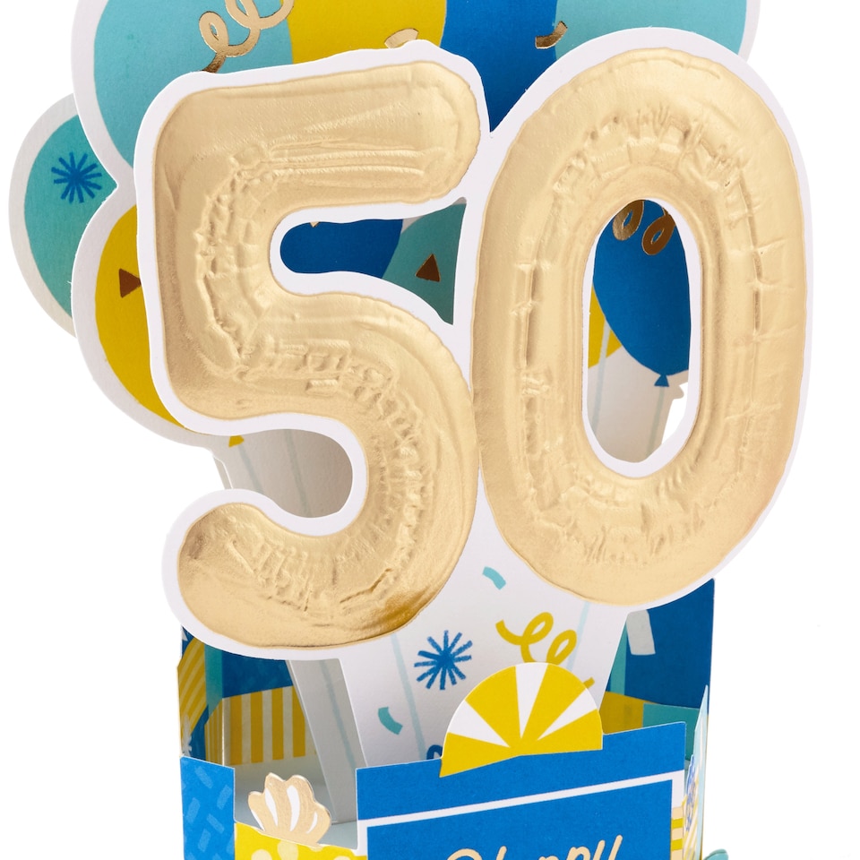 image 1 of Hallmark Paper Wonder 50Th Birthday Card - 3D Pop-Up