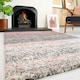 image 3 of KUKOON Pink Stripe Distressed Shaggy Living Room Area Rug 200cm x 290cm Pink