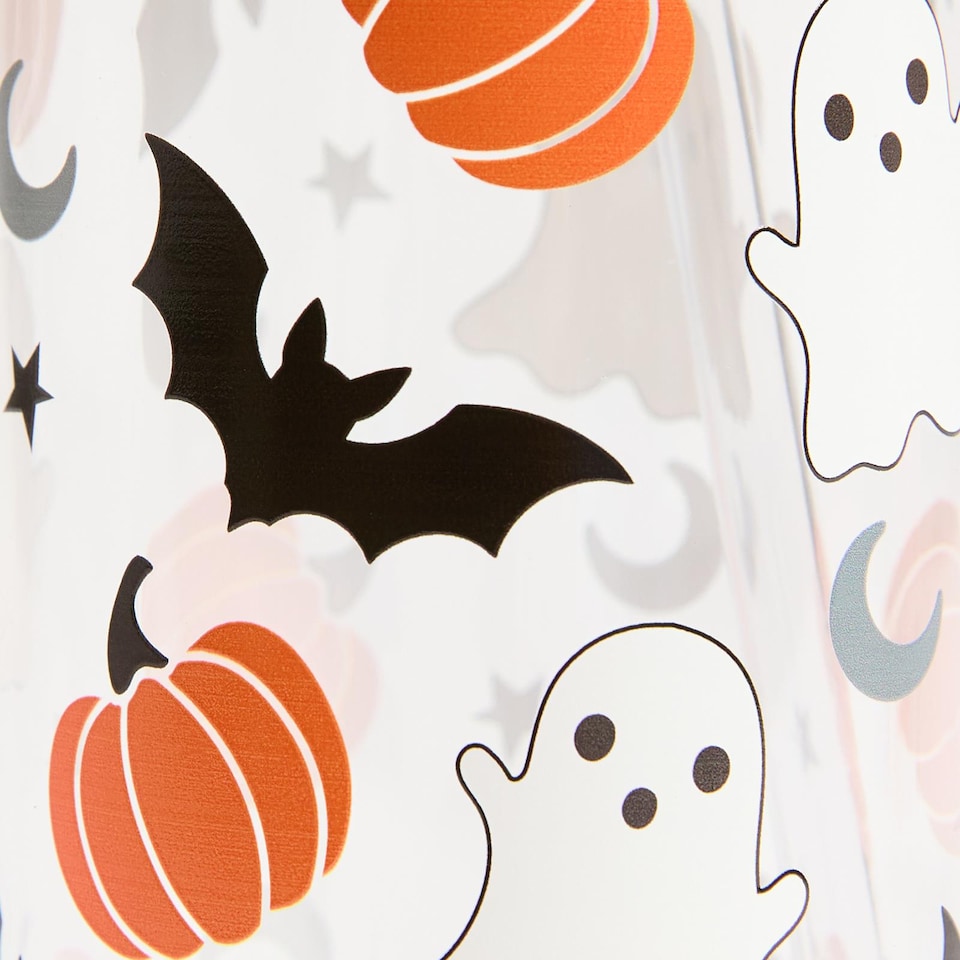 image 1 of OHS 2 Pack Halloween Plastic Cups with Bamboo Lids Clear Drinking Jar