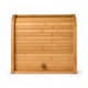 image 2 of Double Layer Roll Top Bamboo Wooden Bread Bin Kitchen Storage | Brown