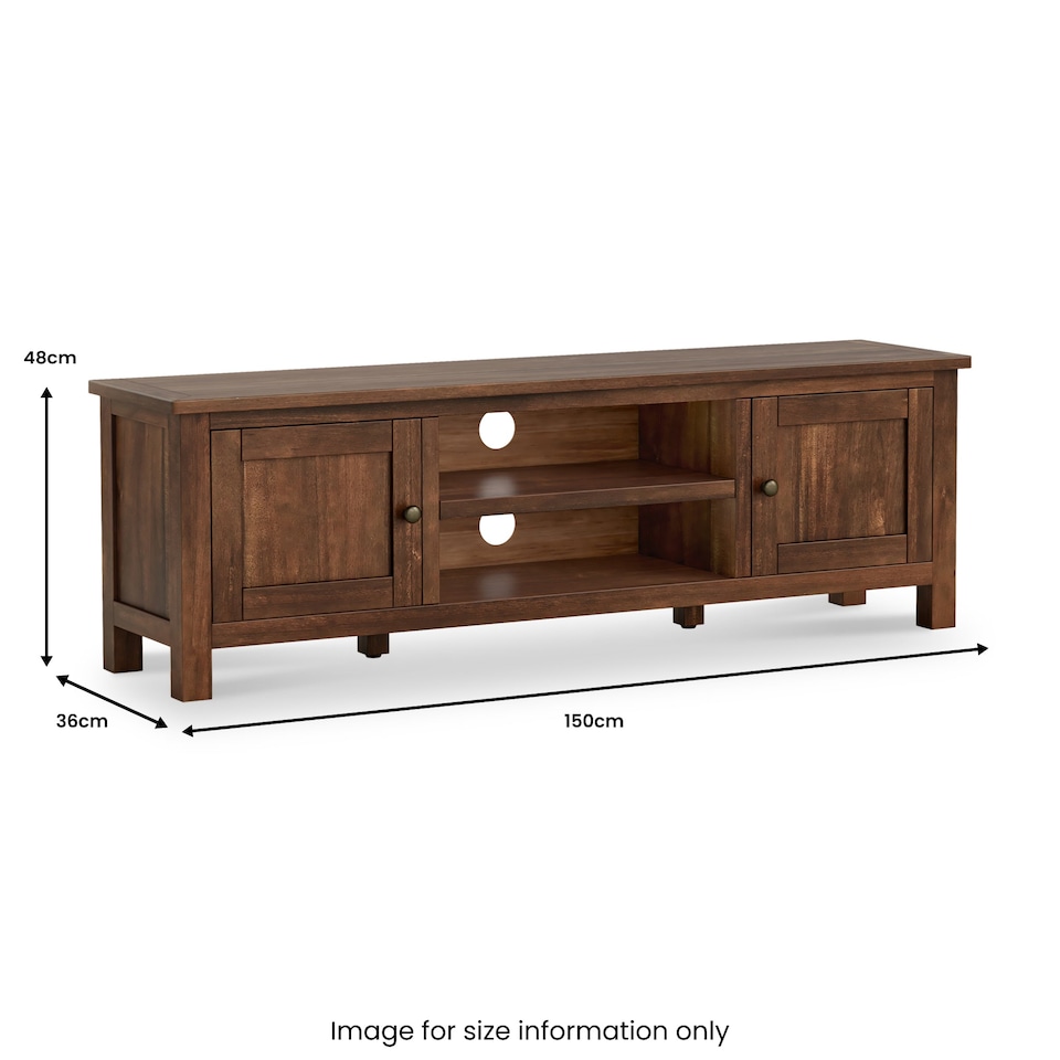 image 1 of Duchy Acacia 150cm Wide TV Unit - Fully Assembled By Roseland Furniture