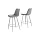image 1 of Furniturebox Pesaro 2x Grey Velvet Silver Legs Bar Chair
