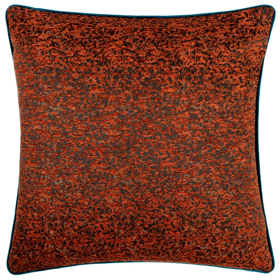 image 1 of Paoletti Galaxy Chenille Piped Cushion, Copper, 50 x 50cm