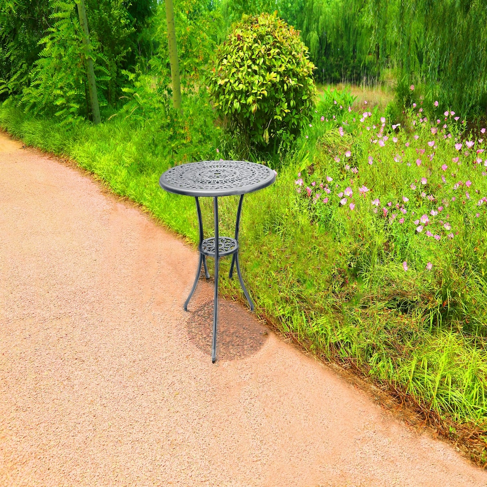 image 1 of Centurion Supports POSITANO Garden and Patio Grey Cast Aluminium Bistro Table