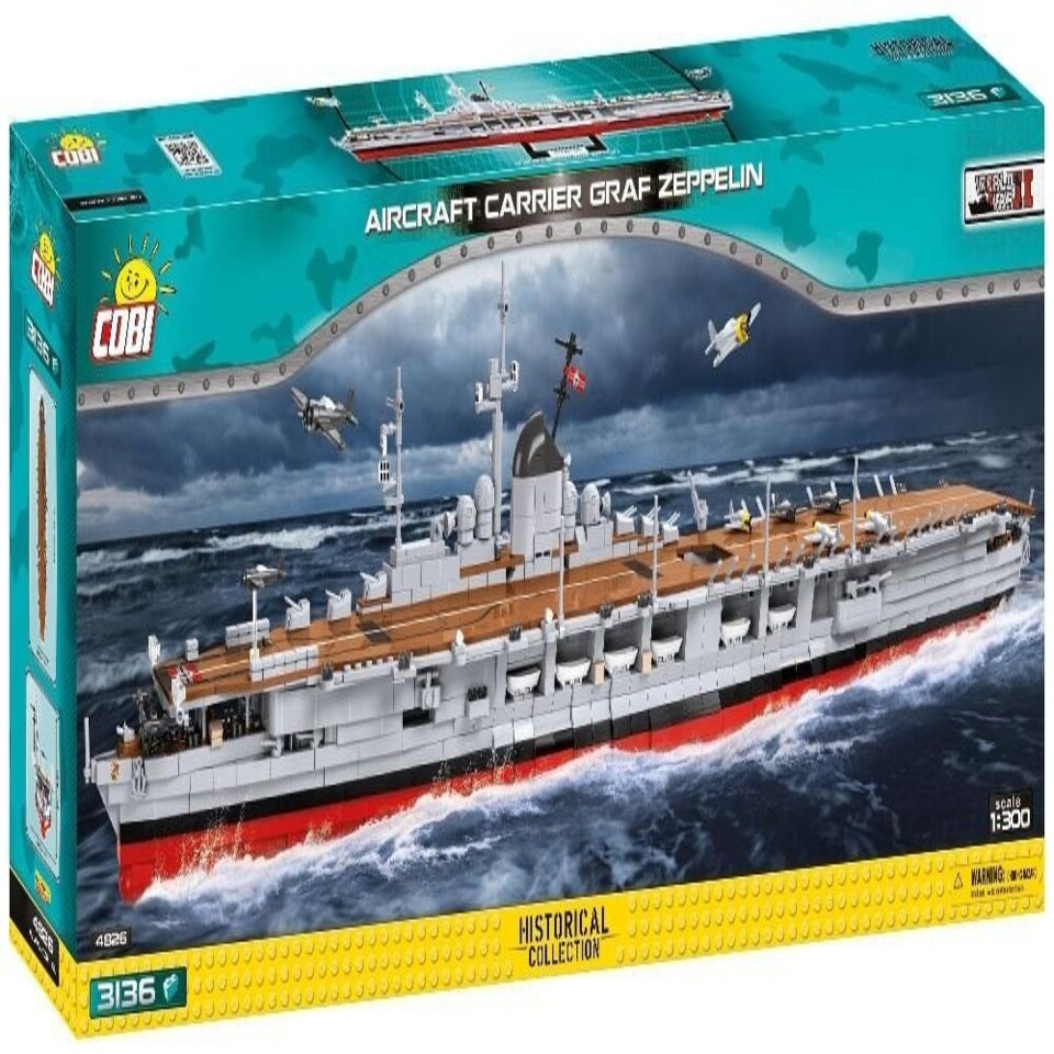 image 1 of WWII Aircraft Carrier Graf Zeppelin brick model - COBI 4826 - 3136 bricks
