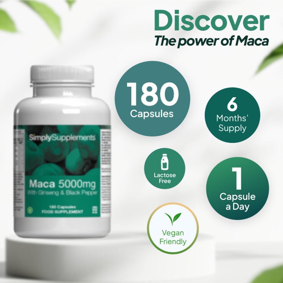 image 1 of Maca Root 5000mg with Ginseng & Black Pepper - 180 Capsules
