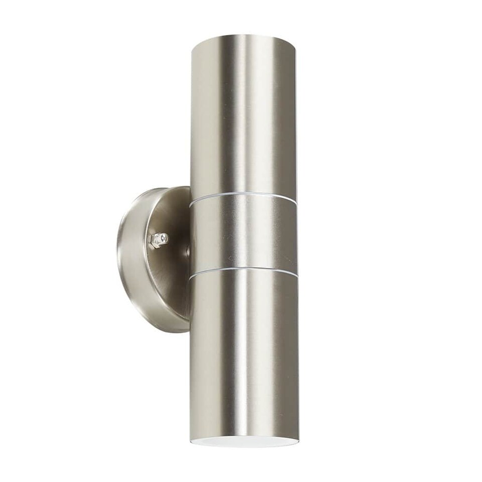 image 1 of ValueLights Up Down Silver Stainless Steel Outdoor Security Wall Light