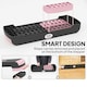 image 4 of HOMCOM Aerobic Step Three-Level Adjustable Exercise Stepper, Black and Pink