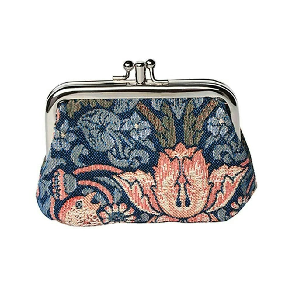 Signare Coin Purse William Morris Strawberry Thief Blue Blue