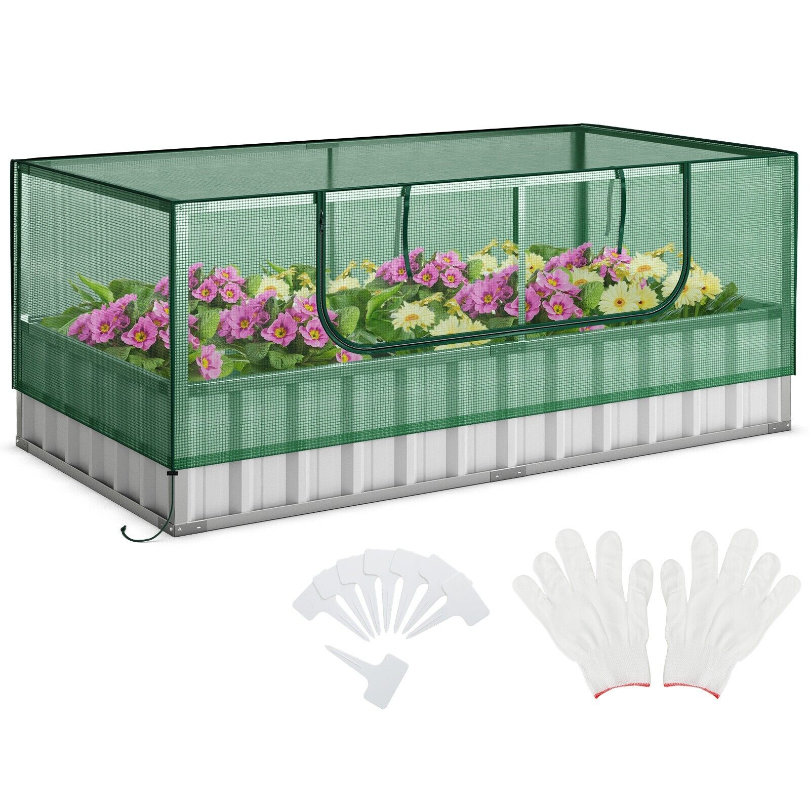 174x90x70CM Outdoor Greenhouse Rectangular Planter Box Kit Garden Raised Bed