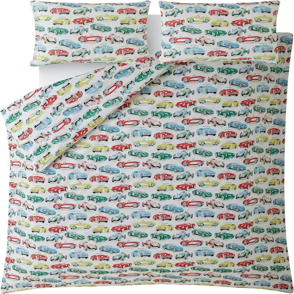 image 1 of Cath Kidston Vintage Cars Multi Double Duvet Cover Set