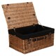 image 5 of 51cm Double Steamed Wicker Picnic Basket with Lining Red | Red | One Size