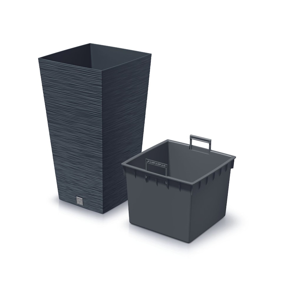 image 1 of FURU Square Tall Planters with Inserts - 45x24x24 cm | Black | 1