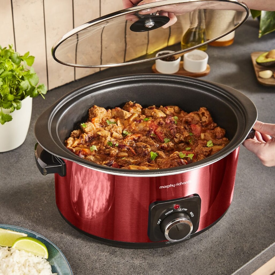 image 1 of Morphy Richards Accents Sear & Stew 3.5L Slow Cooker Red